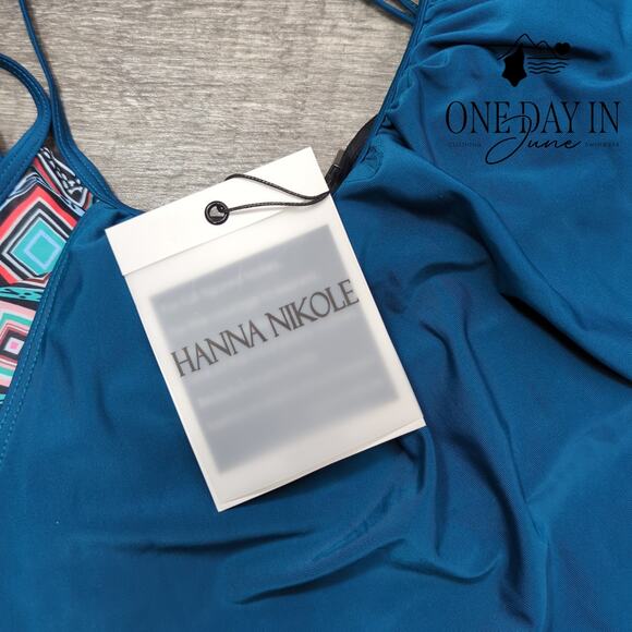 Hanna Nikole Plus Size Ruched Boyshort Double Up Tankini Swimsuit Size 24W - Picture 4 of 6